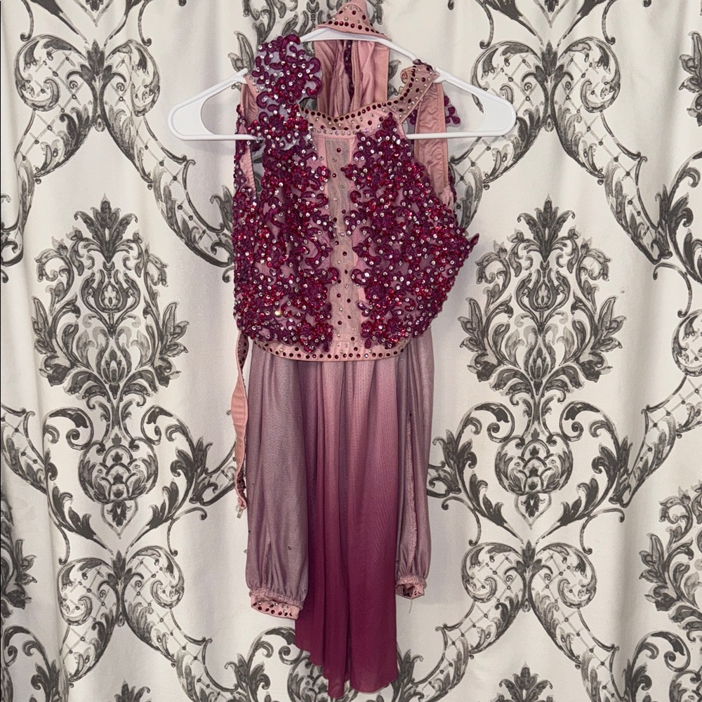 Two piece custom rhinestone costume